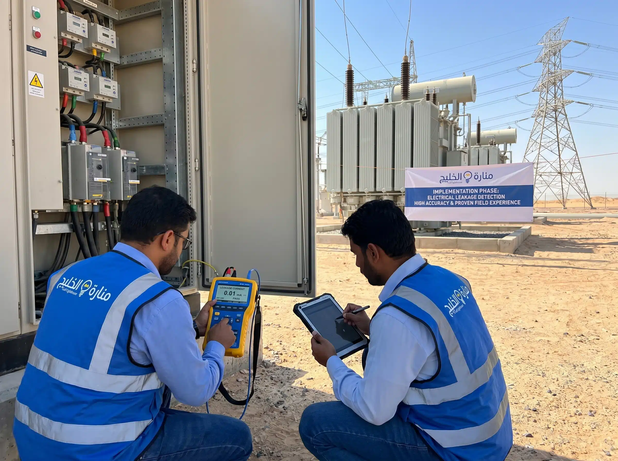 فريق متخصص يُنفّذ أعمال تسرب الكهرباء بأحدث التقنيات