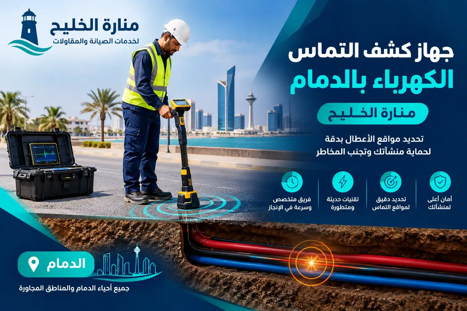 جهاز كشف التماس الكهرباء بالدمام منارة الخليج